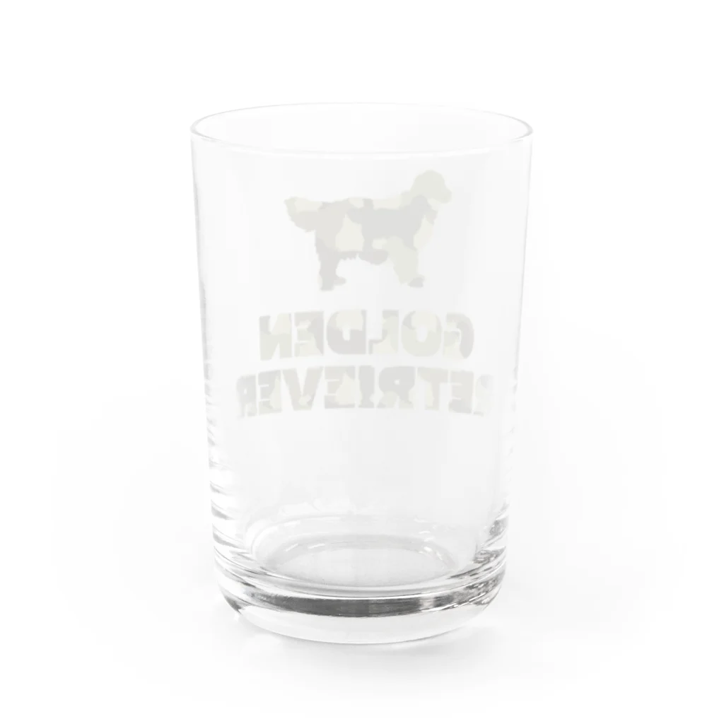 onehappinessのゴールデンレトリバー　迷彩柄 Water Glass :back