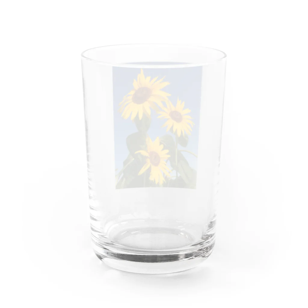 ヘ音工房の青空にひまわり Water Glass :back