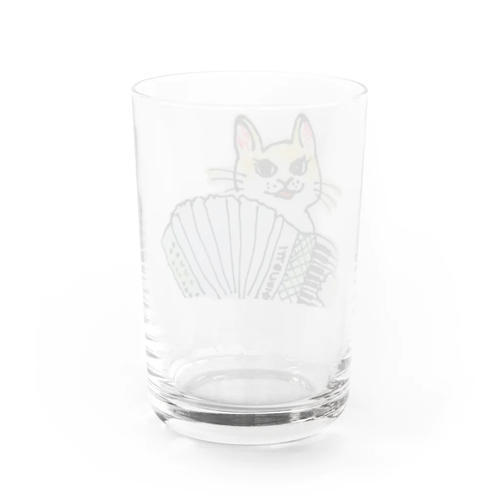 tamakoのtamakoアコーディオンねこ Water Glass :back