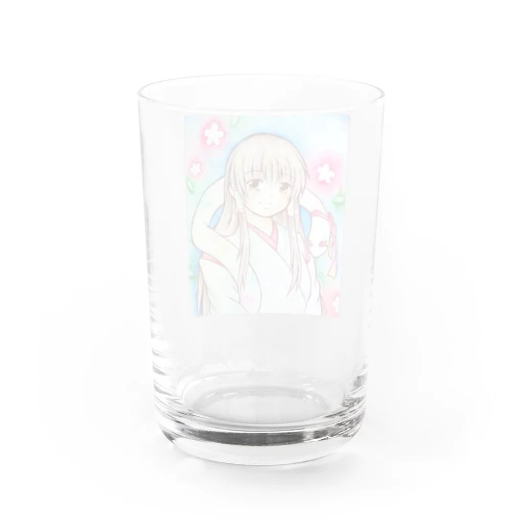 きさらぎ春花@オクタ寮生になりたひの白蛇ちゃんと巫女さん Water Glass :back