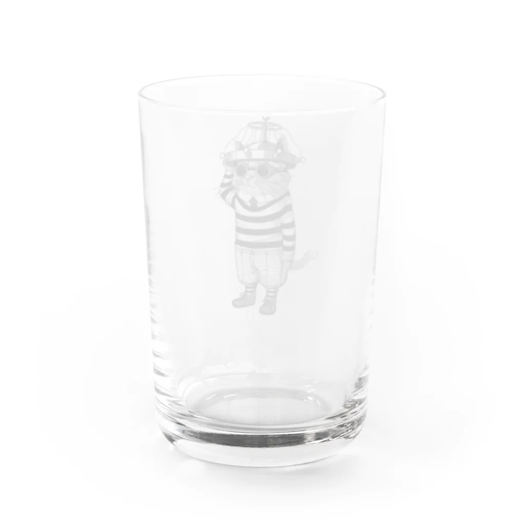 llotollのＥＳＰハットをかぶった猫 Water Glass :back