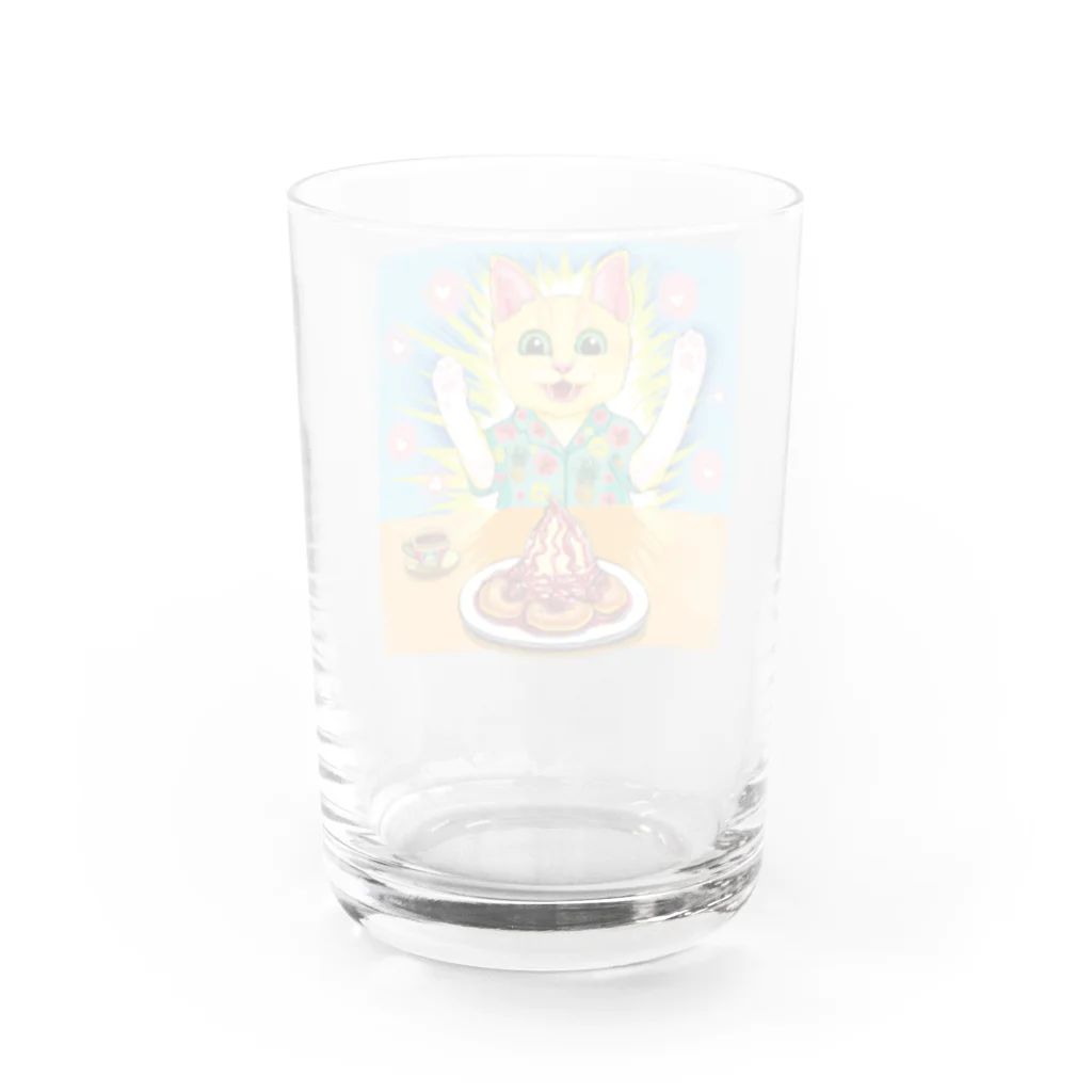 油絵描きの小物売り場のハワイアンパンケーキ（旅行エンジョイ） Water Glass :back