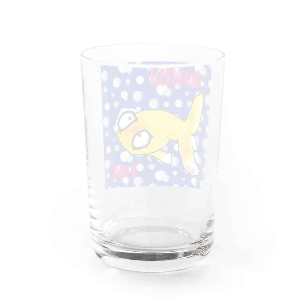316(MIHIRO)の金魚の頂天眼ちゃん カラフル Water Glass :back