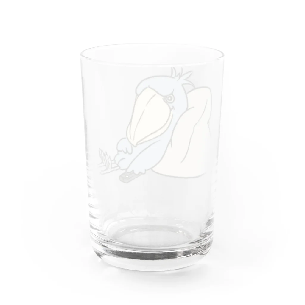 のんびりイラスト商店のくつろぎハシビロコウ Water Glass :back