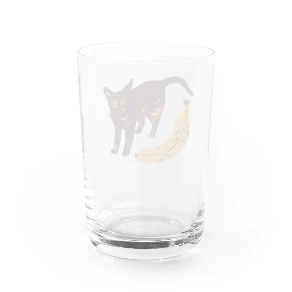 喫茶こぐまやの完熟バナナとサビ猫さん Water Glass :back