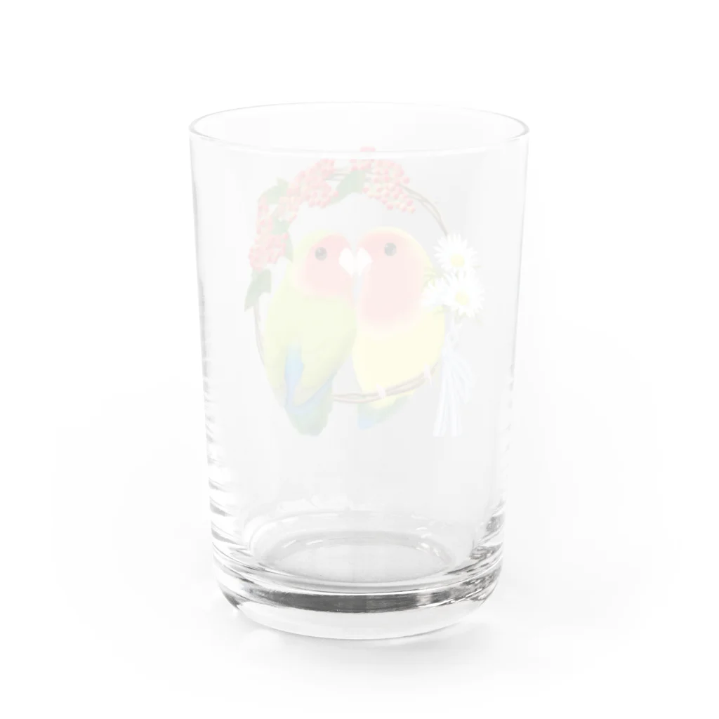 楓工房 ＊suzuri店＊のコザクラ森の結婚式 Water Glass :back