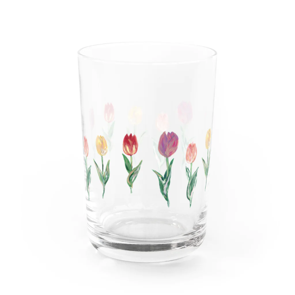 Asahi art styleのチューリップ Water Glass :back