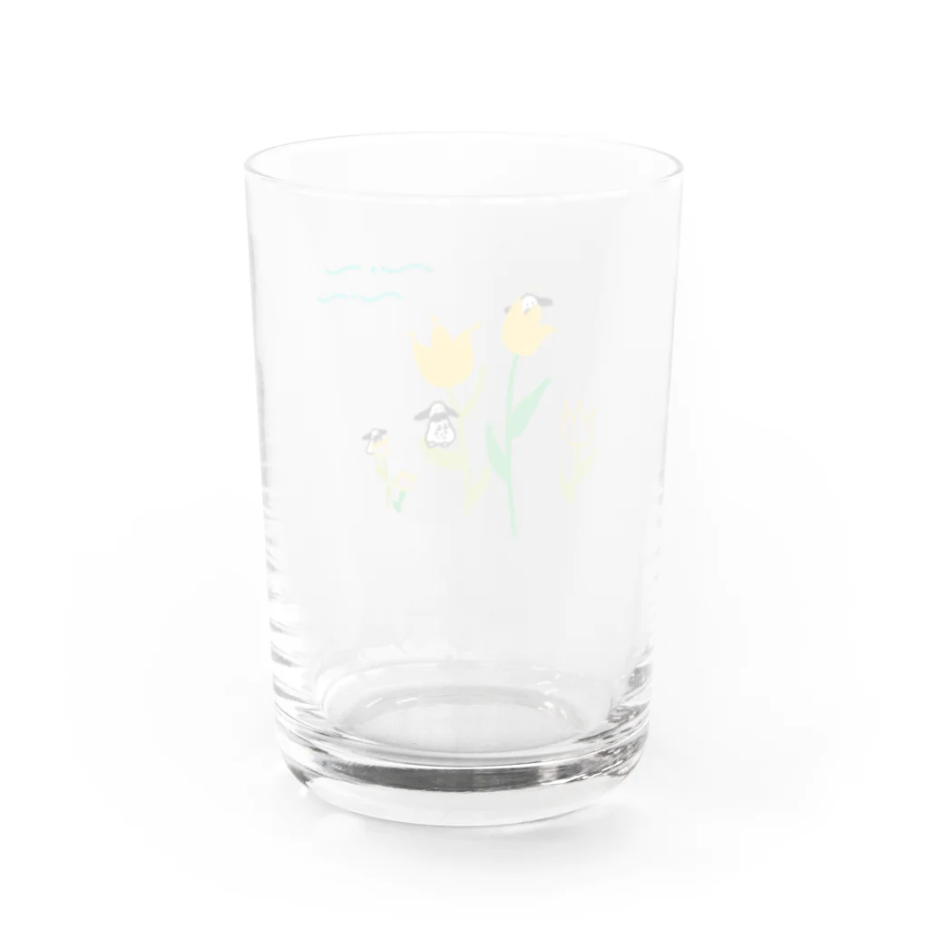 うさぎのUSA（うーさ）🐰のレトロ可愛いうさぎさんのコップ Water Glass :back