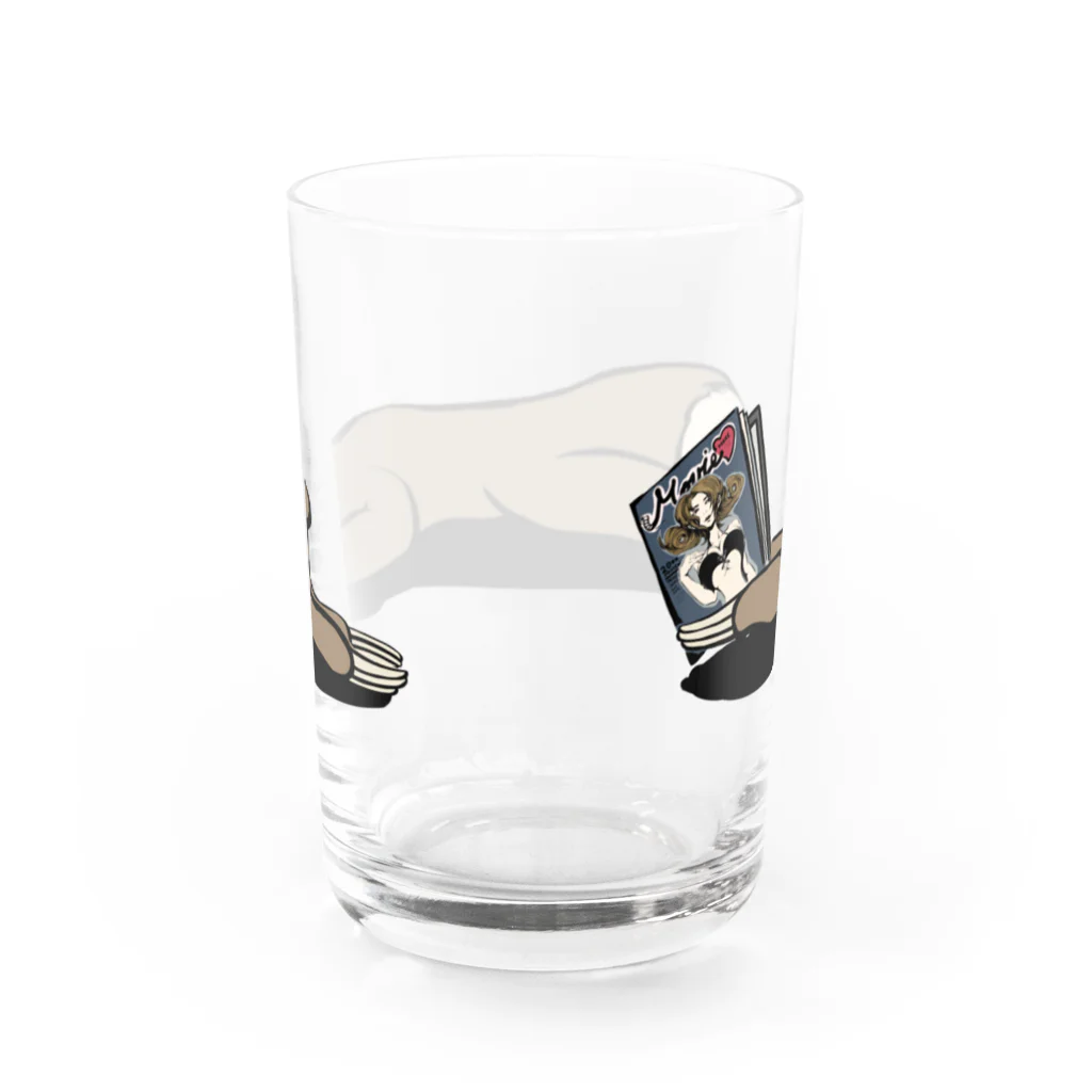 Poooompadoooourの本と、なまけもの(かげなし) Water Glass :back