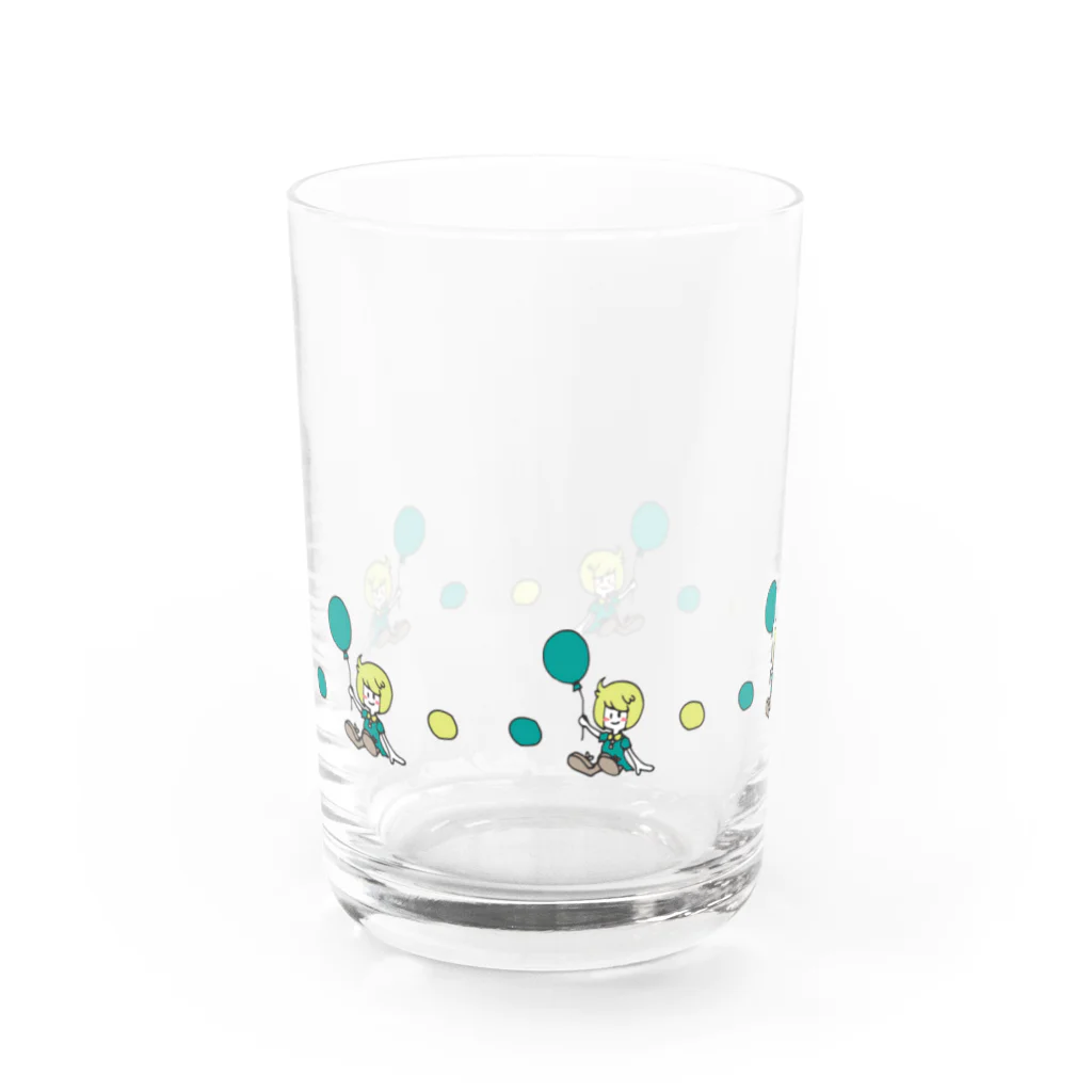 煮物(∴)の風船と女子【緑】 Water Glass :back