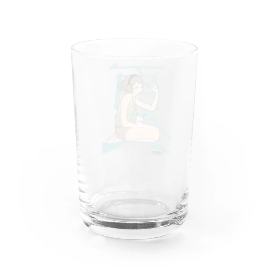 青い甘夏店の青い夏 Water Glass :back