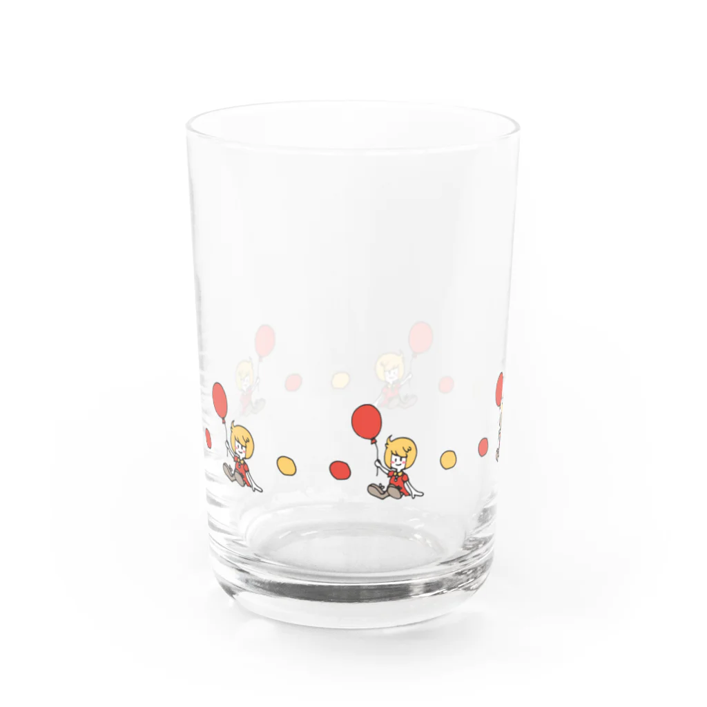 煮物(∴)の風船と女子【赤】 Water Glass :back