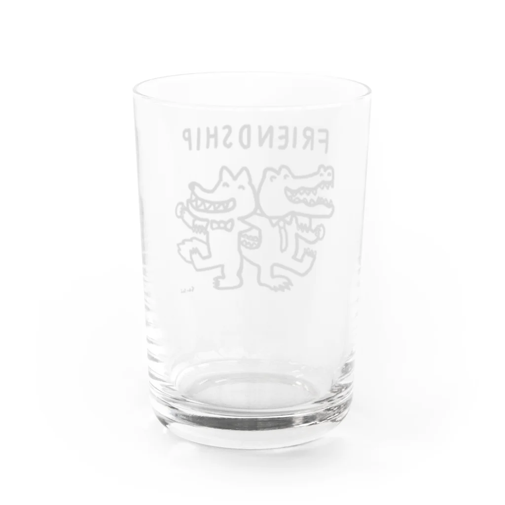 天明幸子　SUZURI  オフィシャルショップのfriendship Water Glass :back