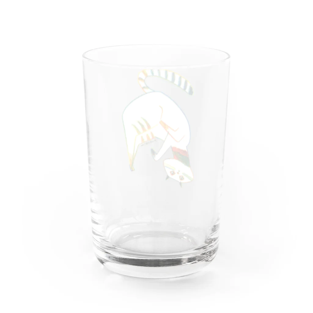 Arts&Crafts Muuのストレッチ猫 Water Glass :back