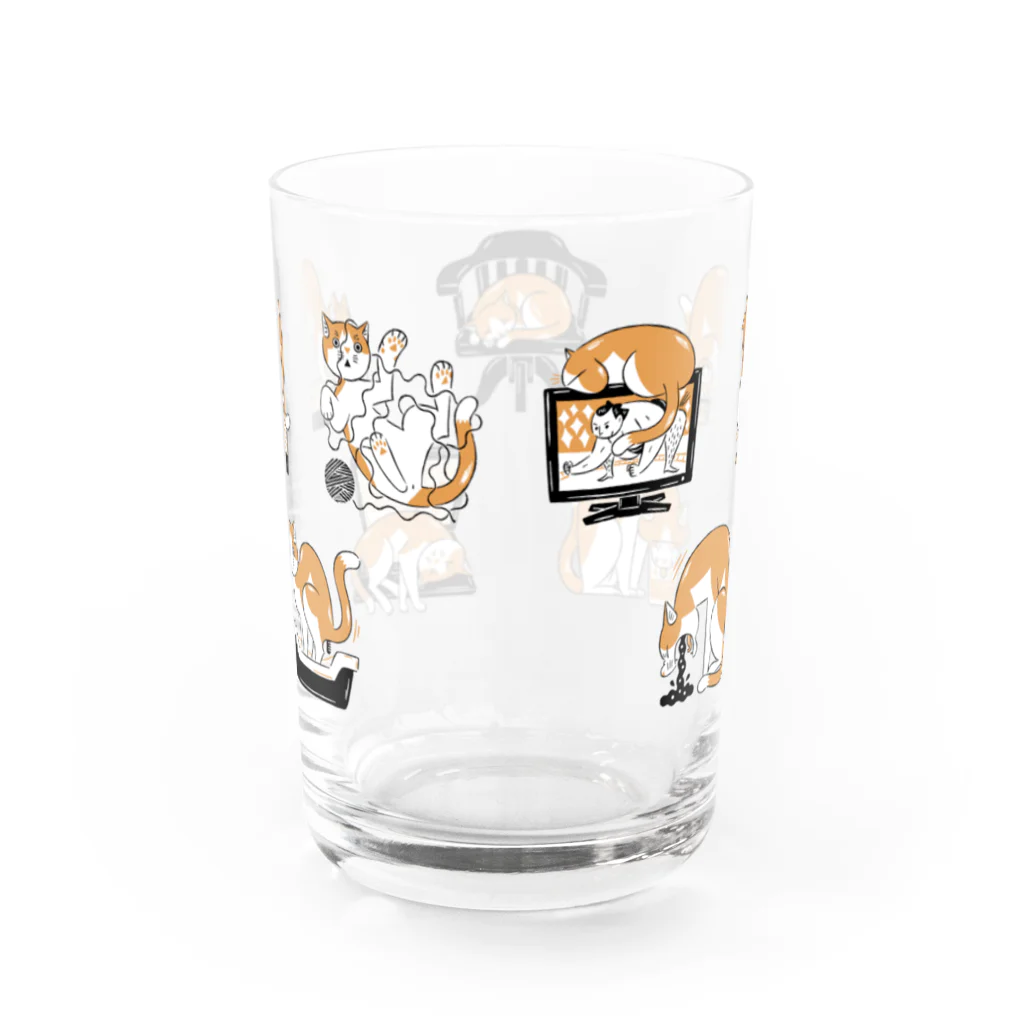 たじまなおとのグッズの邪魔する猫 Water Glass :back