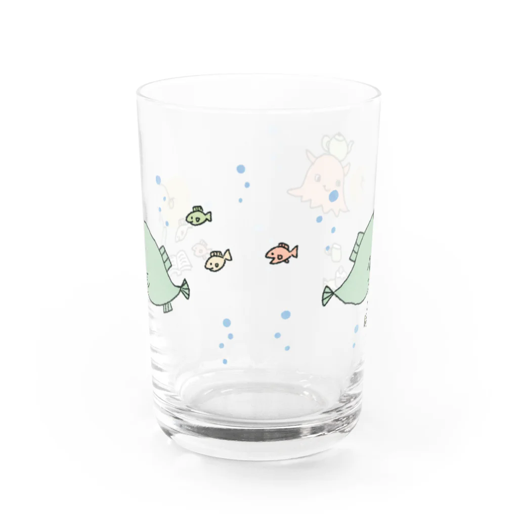 くろぽち屋のチョウチンアンコウさんグラス Water Glass :back