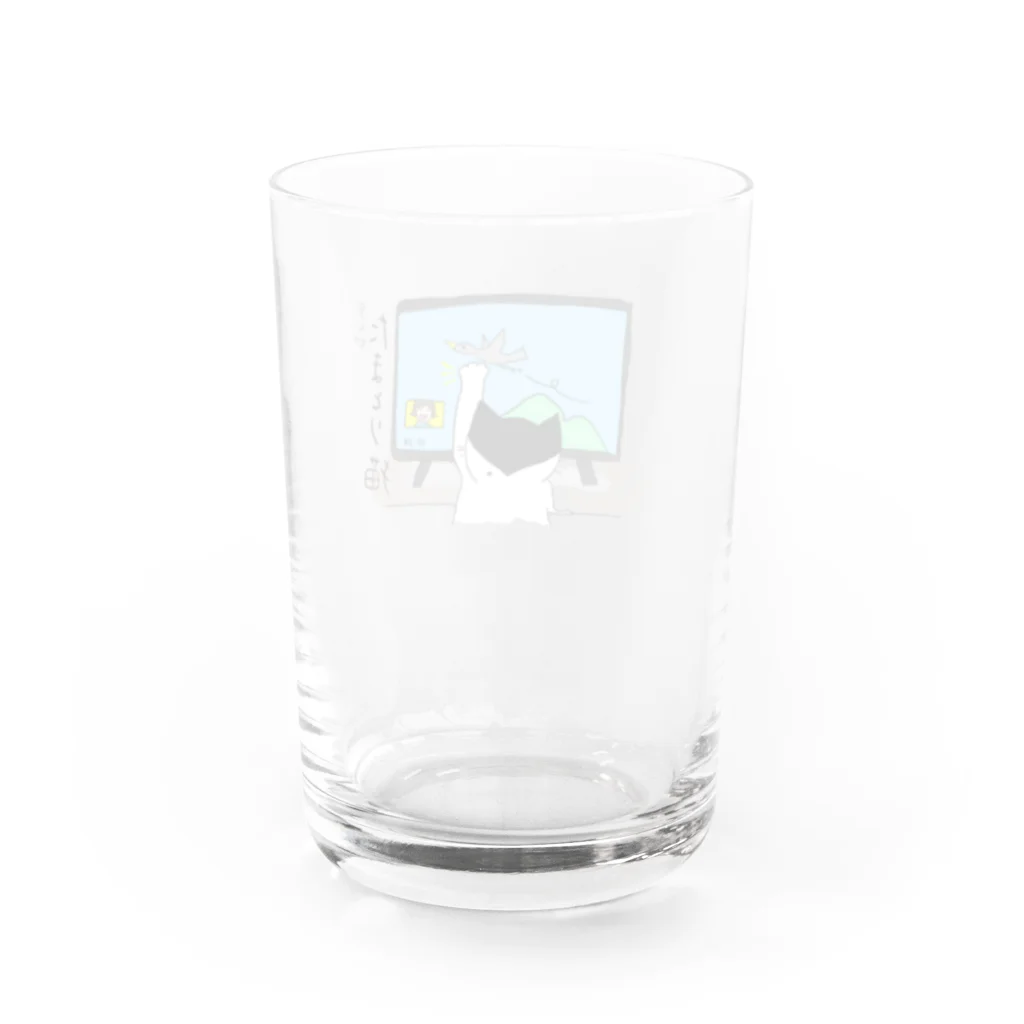 ねこがすき（ハチワレ猫姉妹のママ）のテレビたまとり猫 Water Glass :back