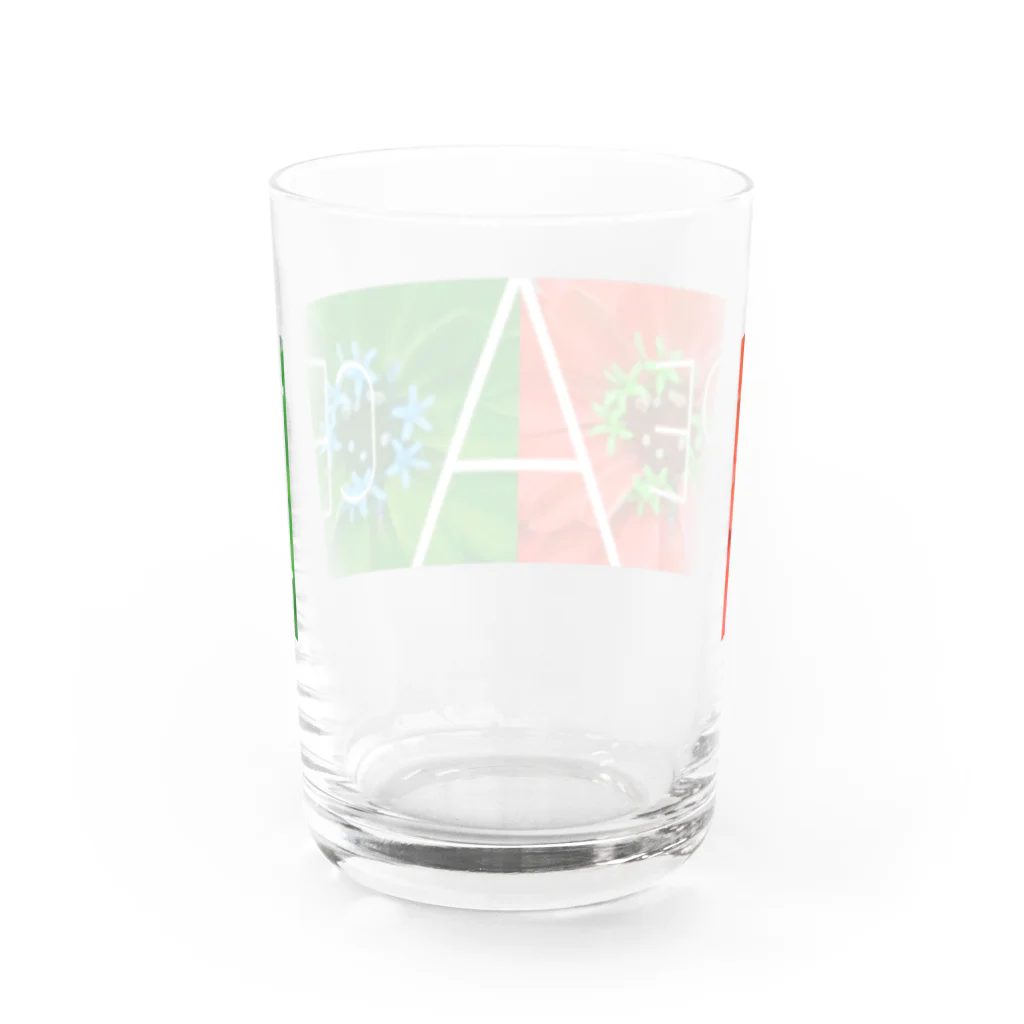 シンプルにpeace in love♡の花peace Water Glass :back