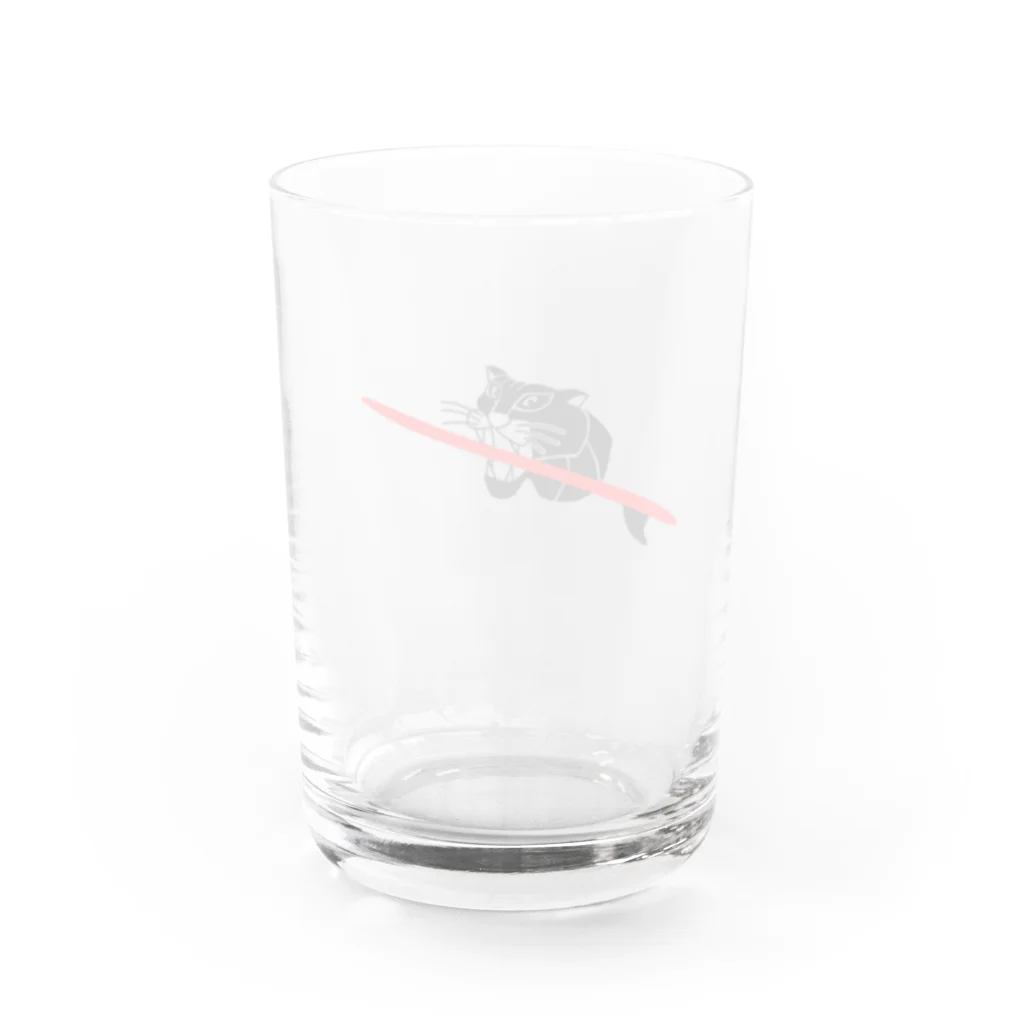 チノサーフアートのBlack panther Water Glass :back