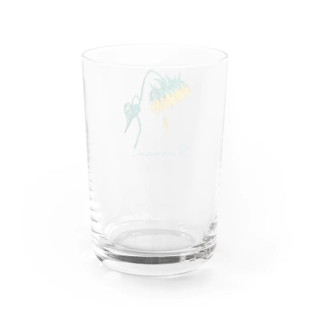 Haonnのしょんぼり向日葵 Water Glass :back