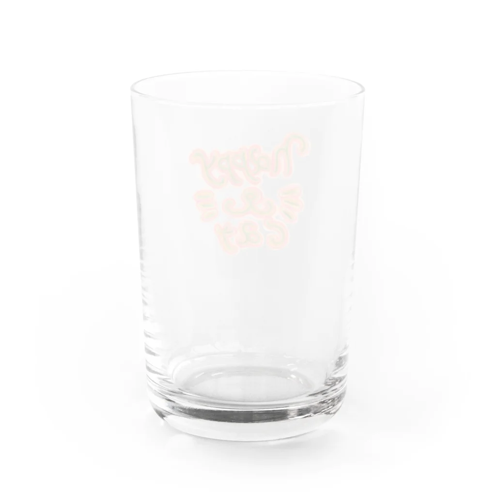 happymaterialのhappy cat Water Glass :back