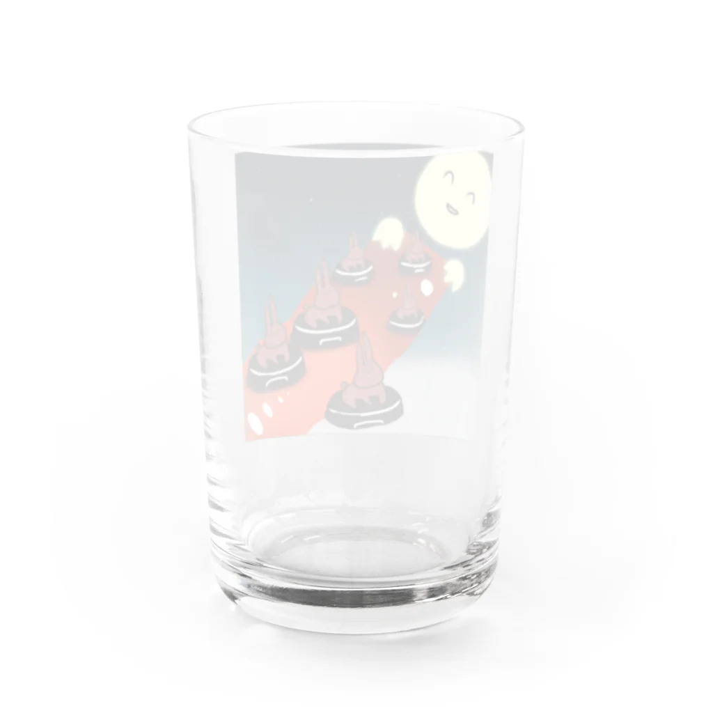 こんぺい工房のFUNBARUNBAうさぎ月に帰る Water Glass :back