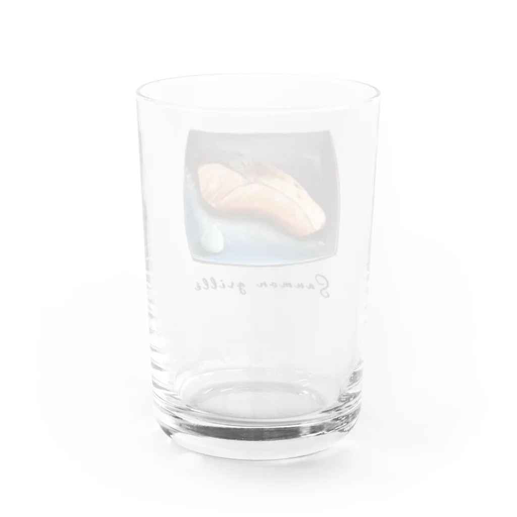 McLion🦁3DCG/イラストのJapanese  Grilled salmon Water Glass :back