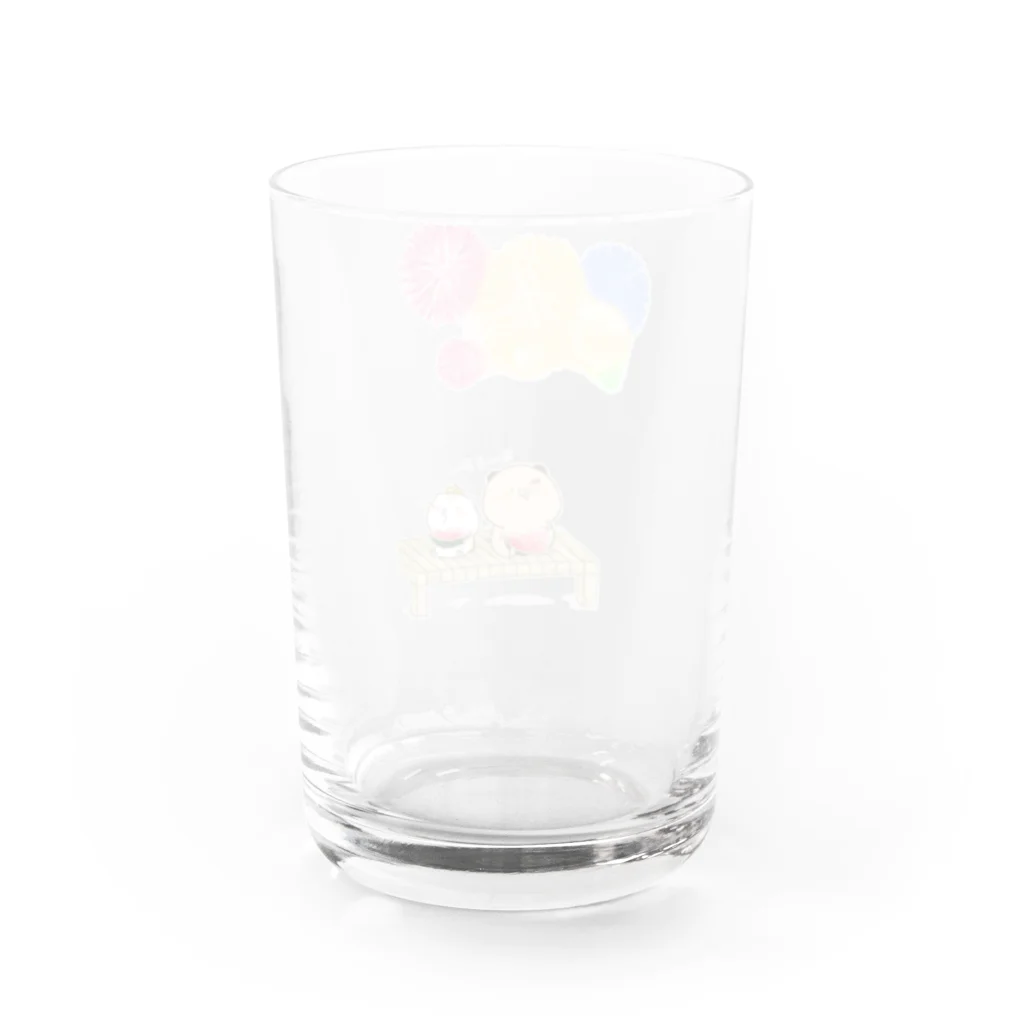 はむ汰の落書き Official Storeのゆずひこ&ぷぅ王子　花火(片面印刷) Water Glass :back