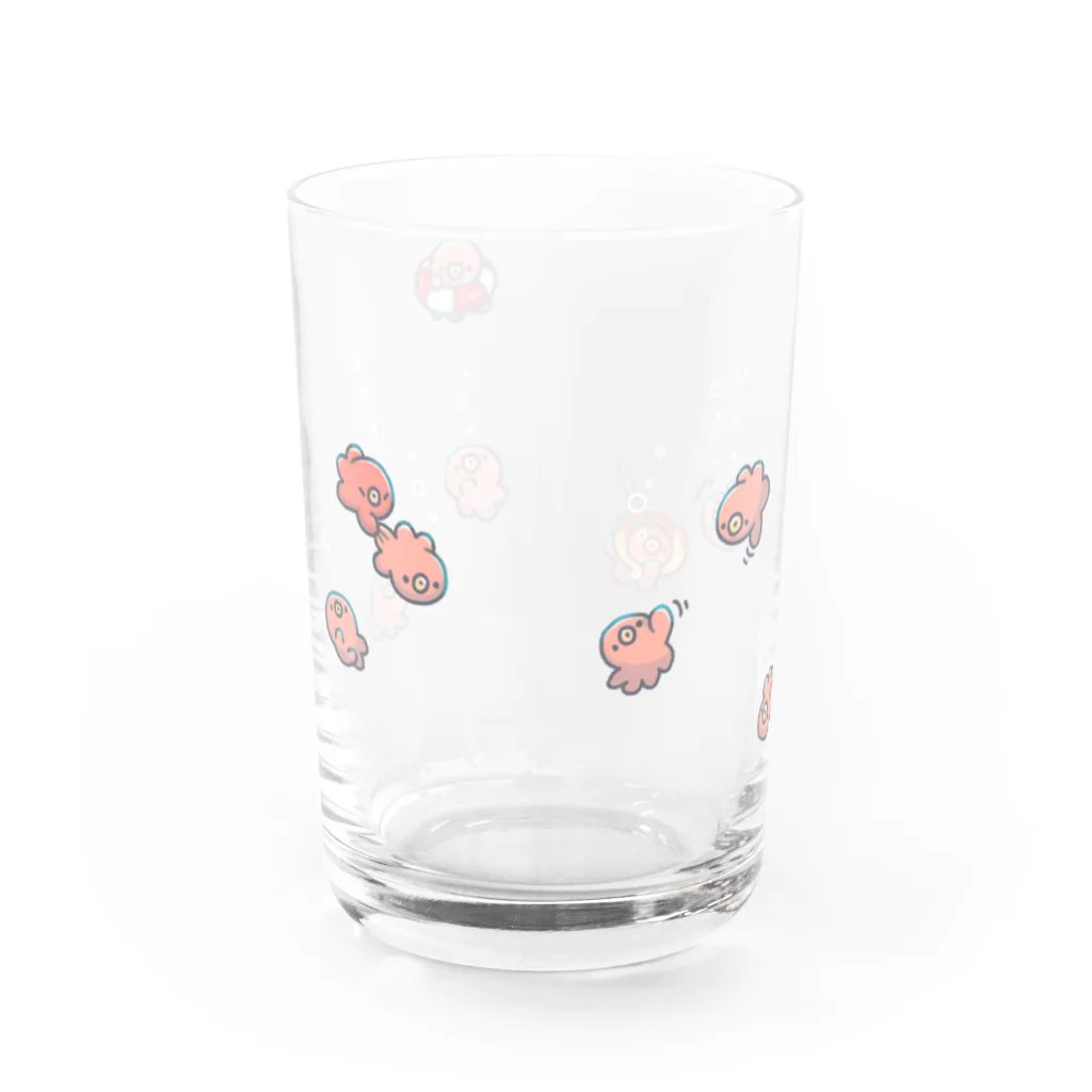 ぼく◓イラスト料理研究家の泳ぐたこ（淡） Water Glass :back