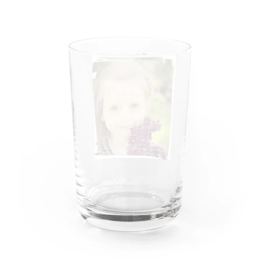 poppy22の碧目のフラワーガール Water Glass :back