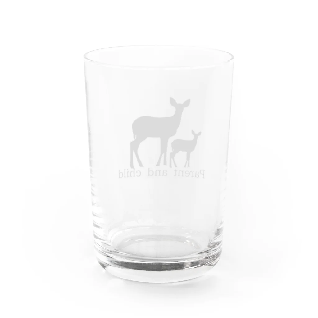 morezouの暇つぶしの鹿の親子 Water Glass :back