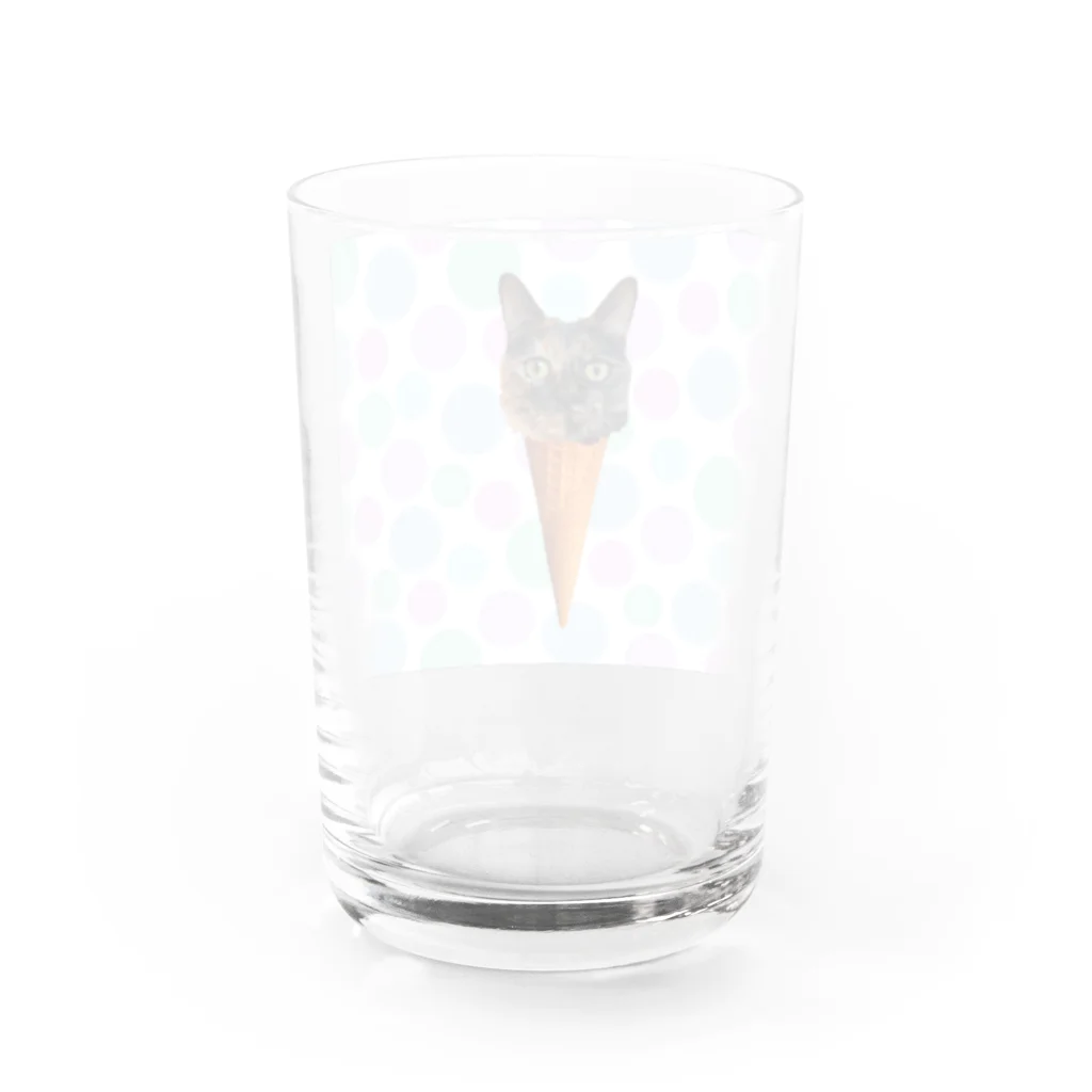 サビちゃんのサビ猫ソフトクリーム(ドット) Water Glass :back