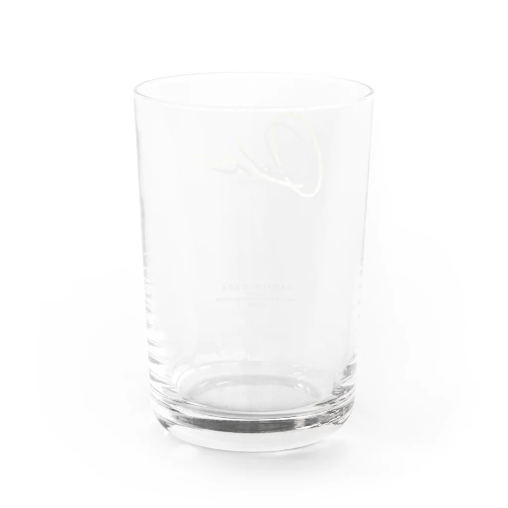 ONDA＋.の014: ONDA+. ロゴオリジナルグラス（グリーンカラー） グラス反対面