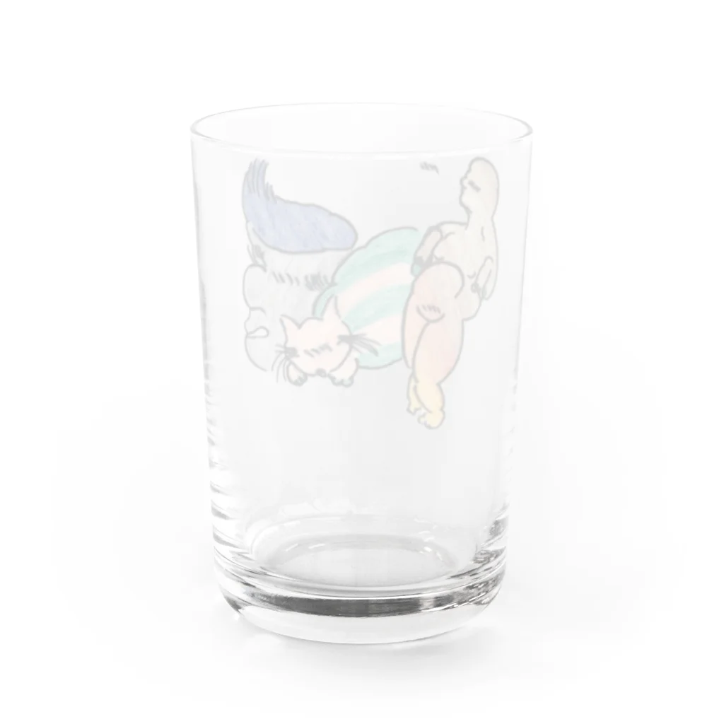 🍩tarojiro(たろじろ) shop🍩の照れてるズ゛ Water Glass :back