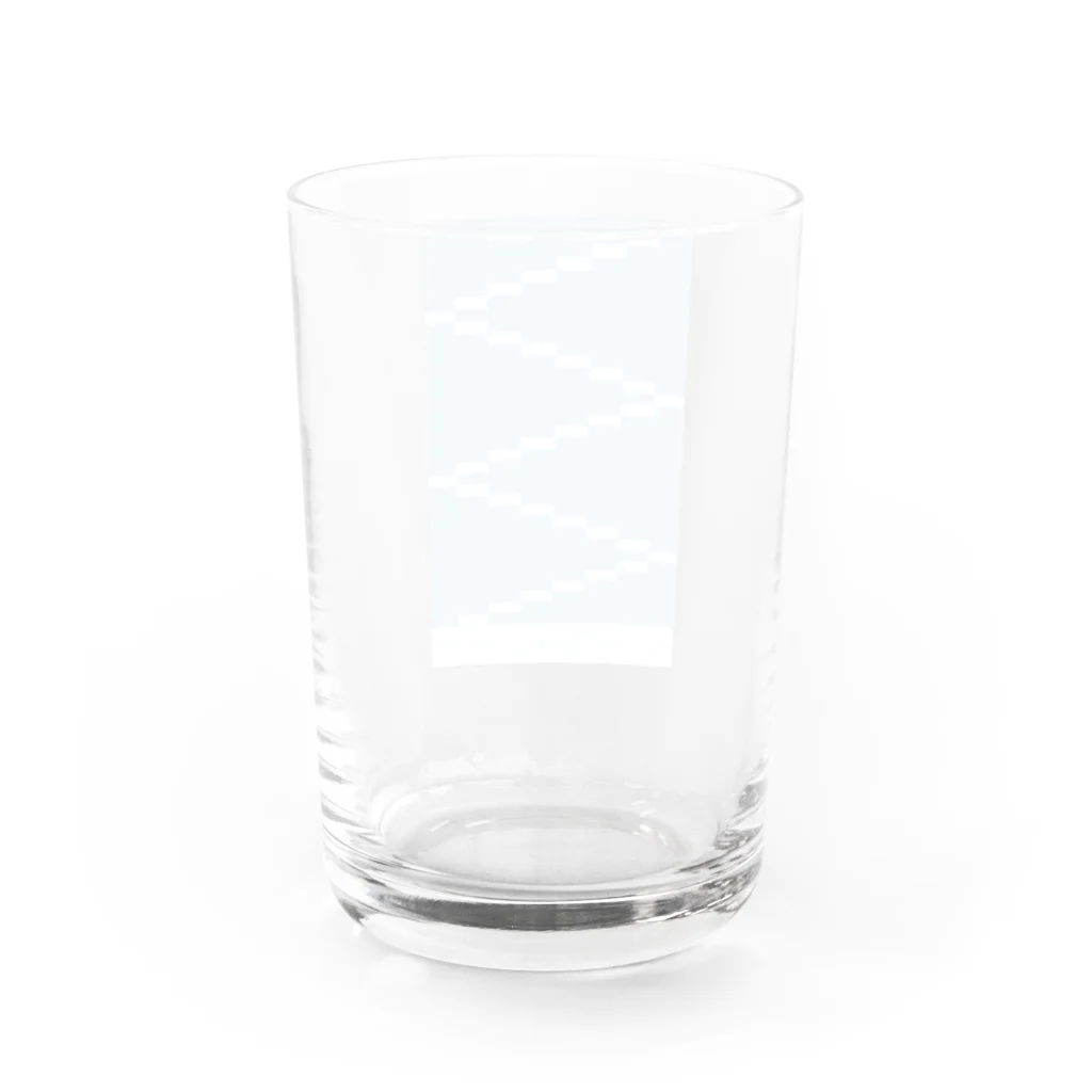 ○○の気分のスカイブルーと白の階段 Water Glass :back