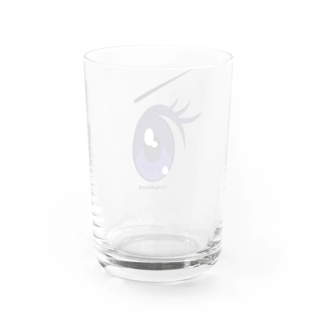 GraphicersのCartoon Eye Water Glass :back