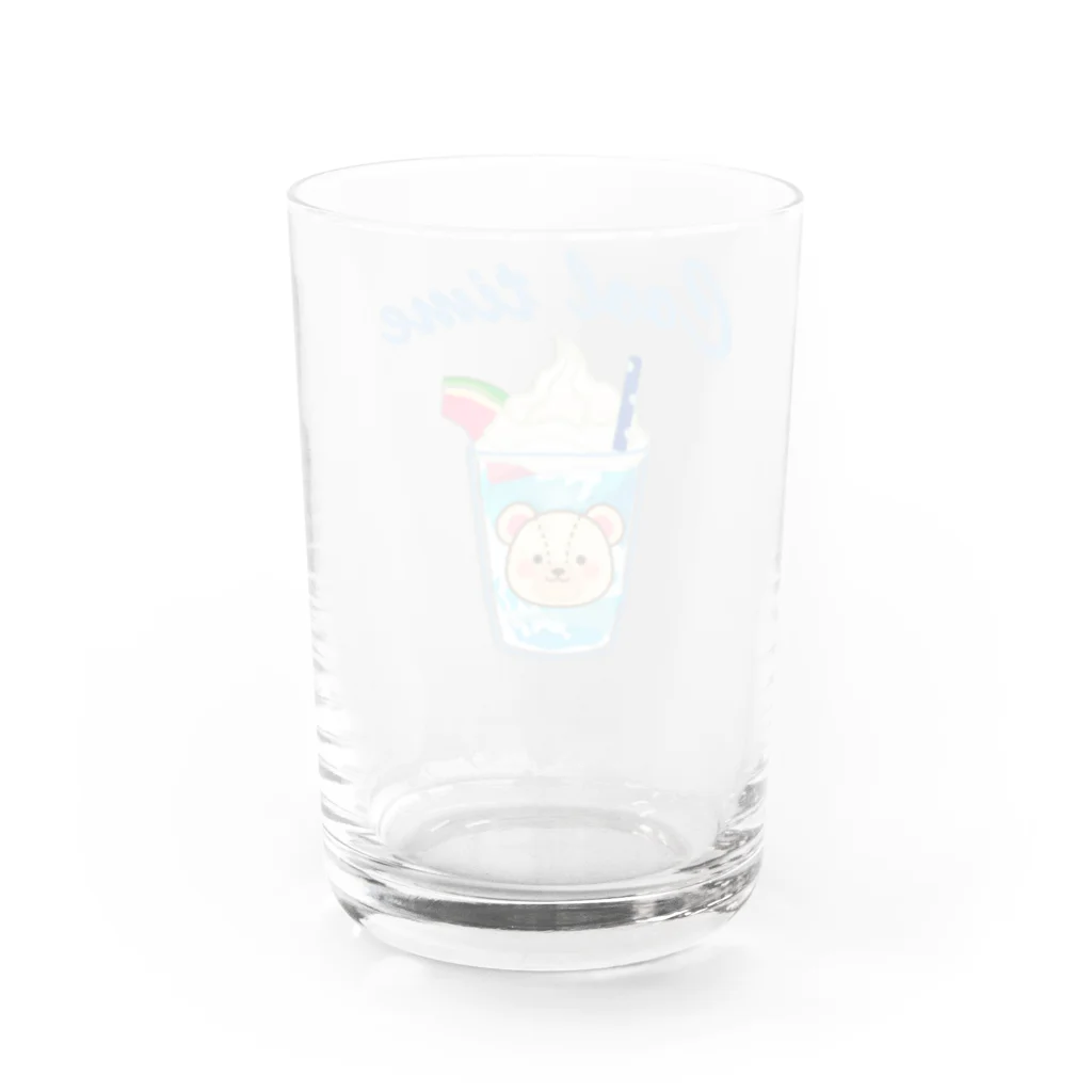 little lion house公式ショップ（大人のためのねこ）の白くまさんの青空ゼリーのクリームソーダ Water Glass :back