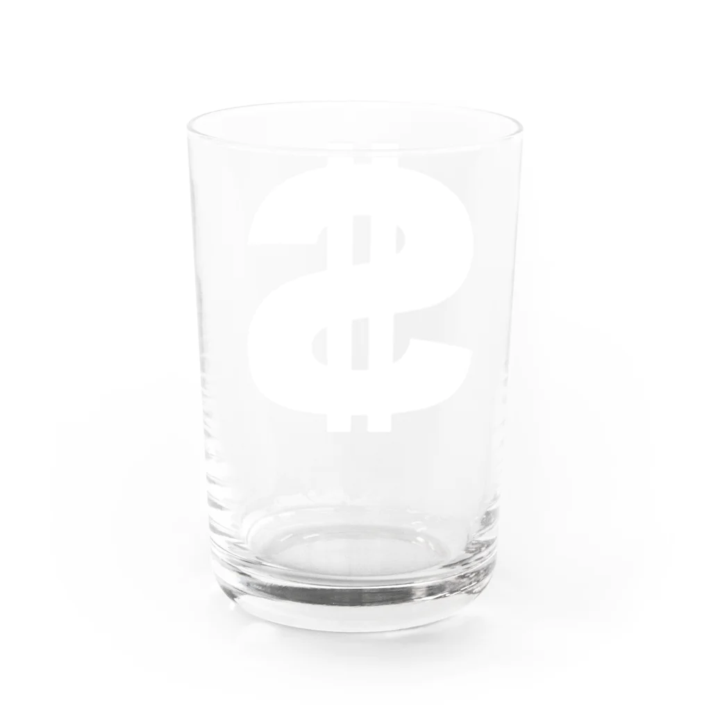 風天工房のドル記号（白） Water Glass :back