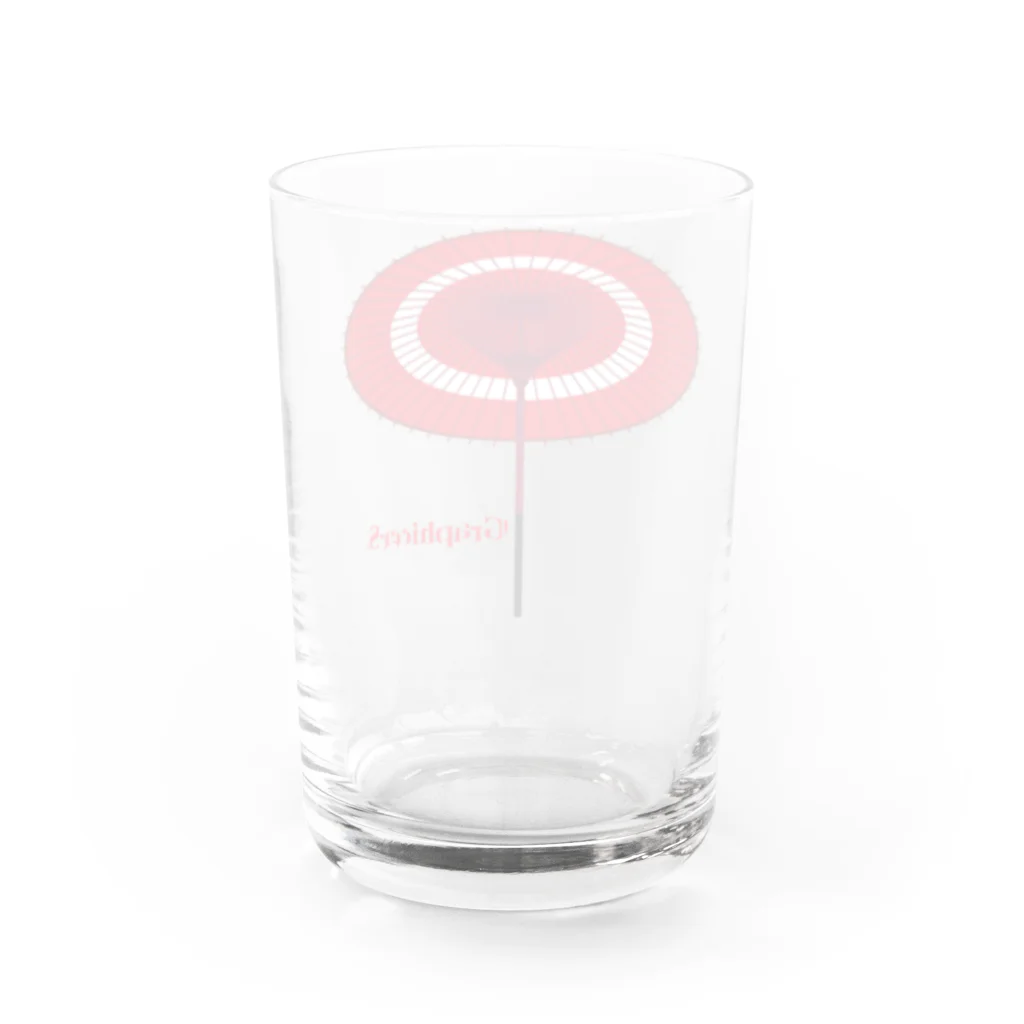 Graphicersの赤い傘 Water Glass :back