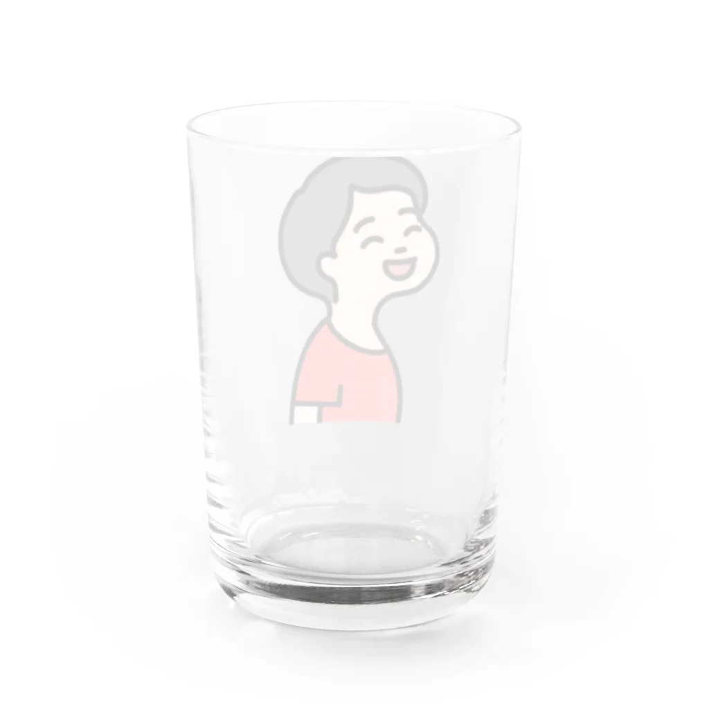 ハハのつぶやきのムスコ_レッド Water Glass :back