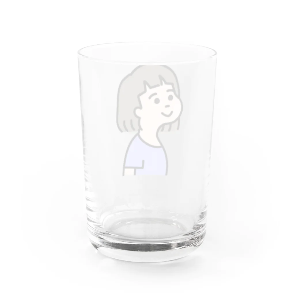 ハハのつぶやきのムスメ_パープル Water Glass :back