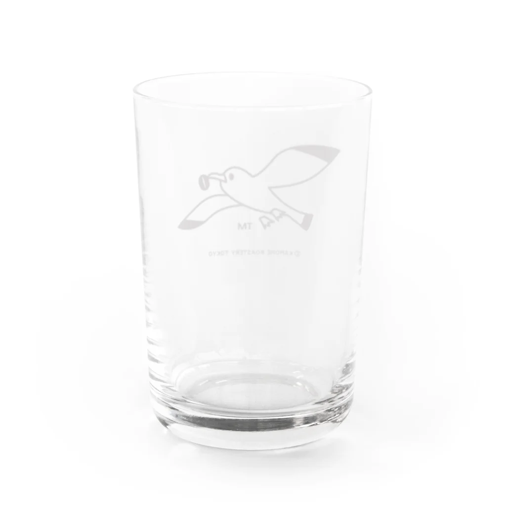 カモメロースタリ東京 Design Goods suzuri店☕️🐤の『カモメロースタリ東京』トレードマーク　グラス Water Glass :back