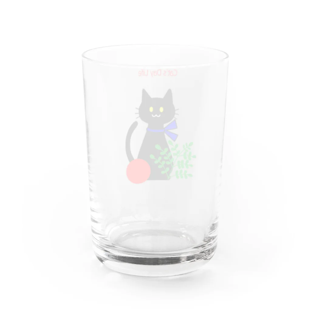 catdaylife.の猫の日暮らしのラッキーくん Water Glass :back