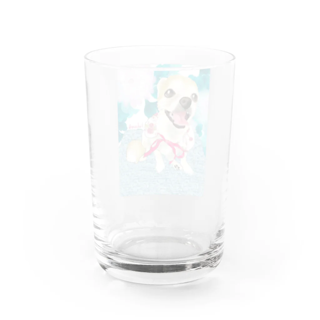 アニマルデザインはなのチワワの笑顔 Water Glass :back