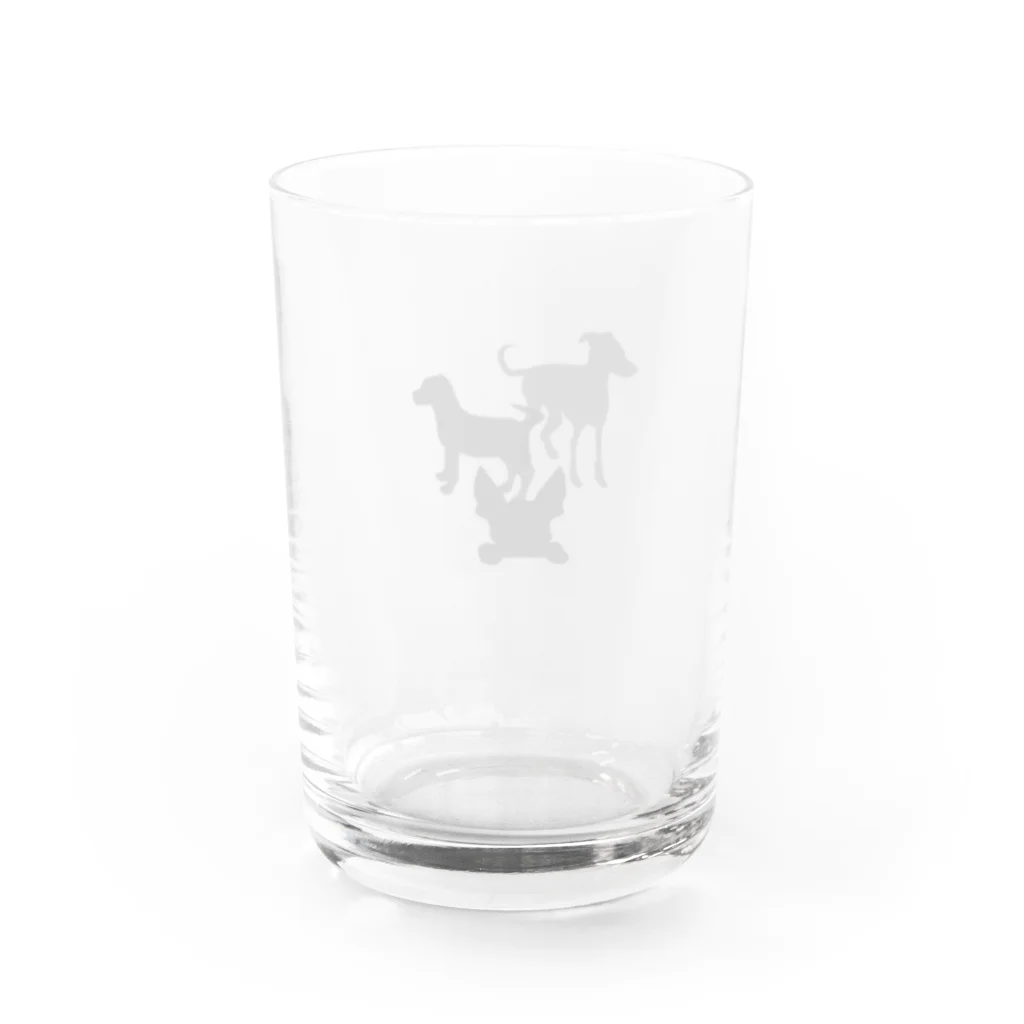 ふうふうたかの犬のシルエット Water Glass :back