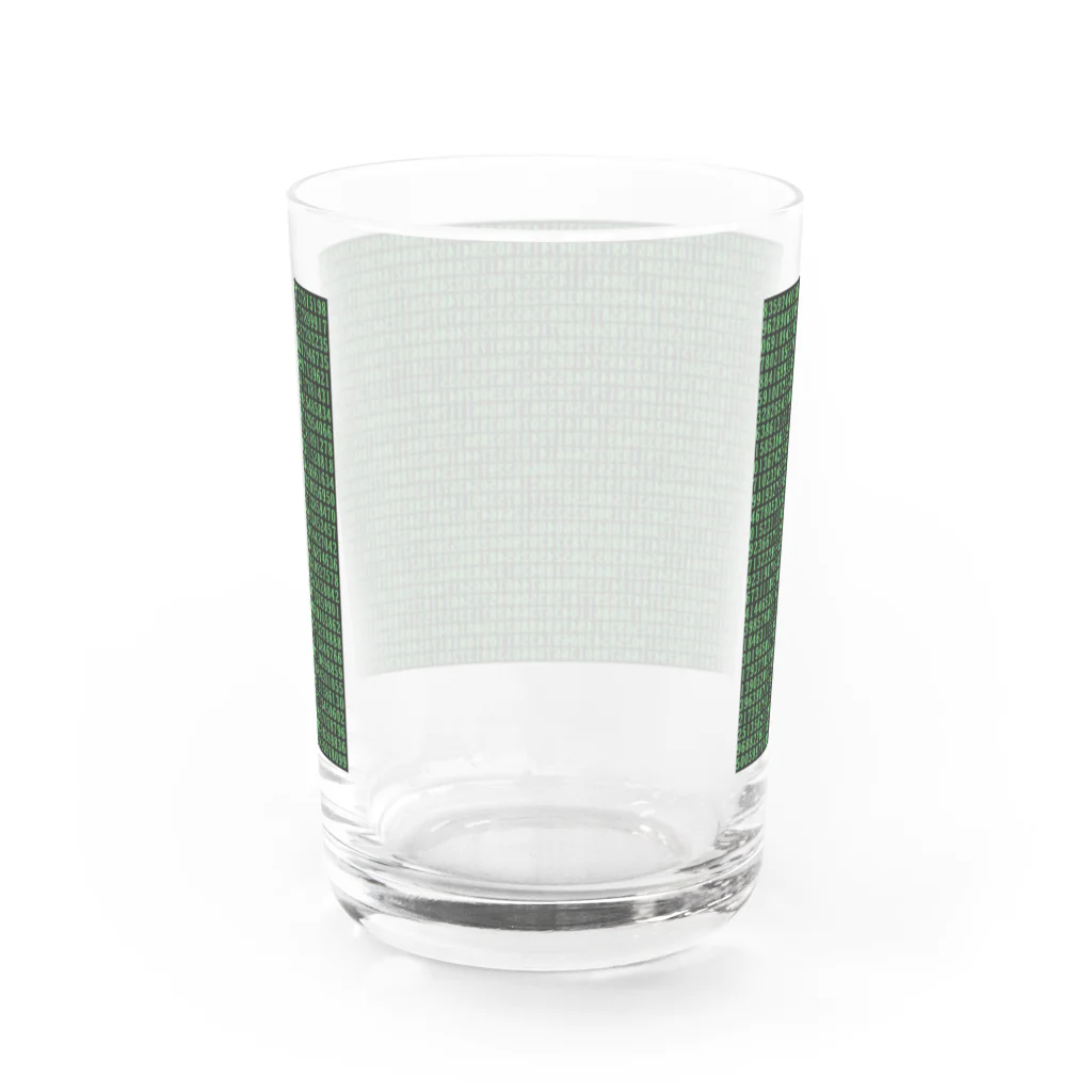 nyoonの数字の羅列（ハッカー風) Water Glass :back