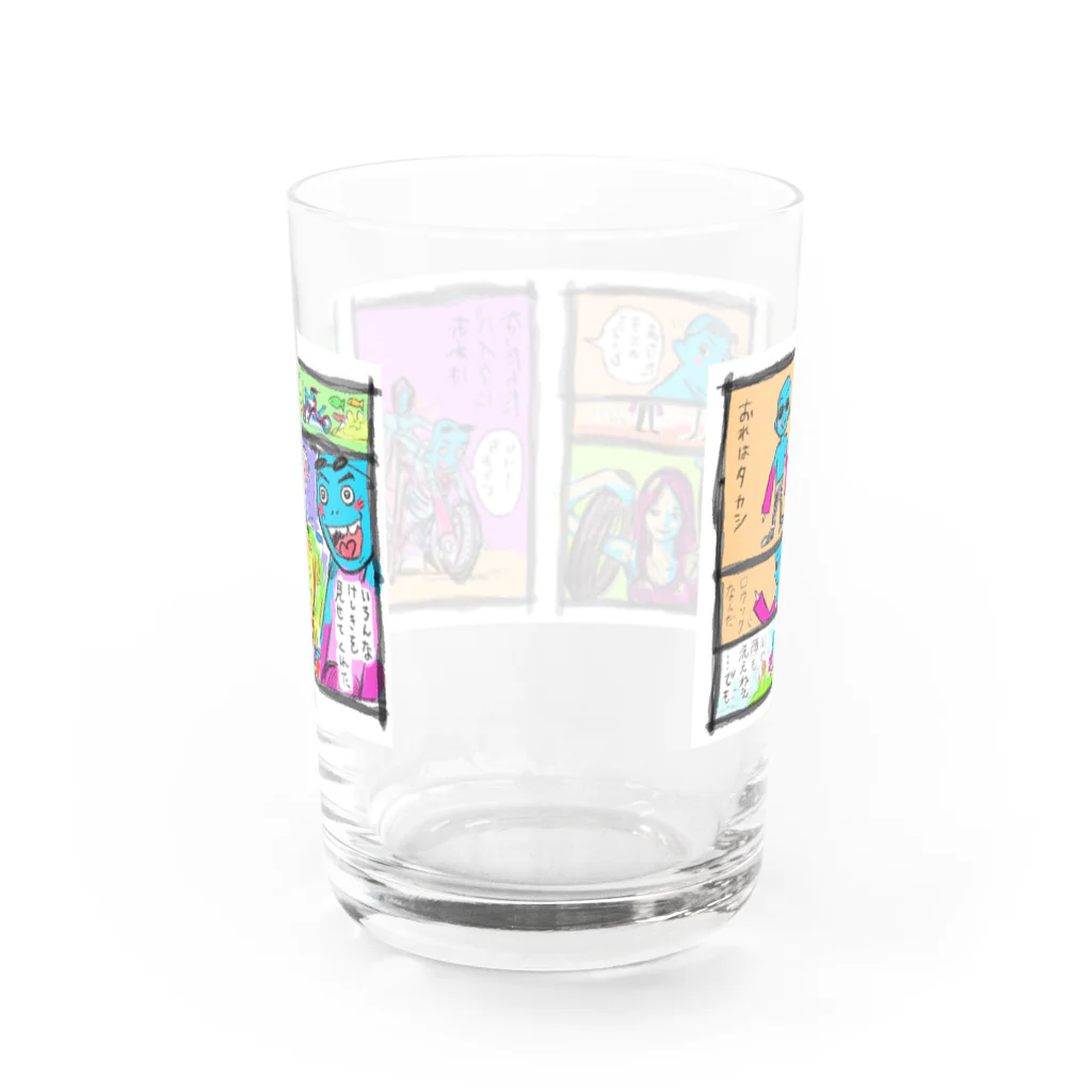 京都バルバラのグッズだよの瀬口忍先生描き下ろし飛鳥ママ×山本4コマシリーズ Water Glass :back