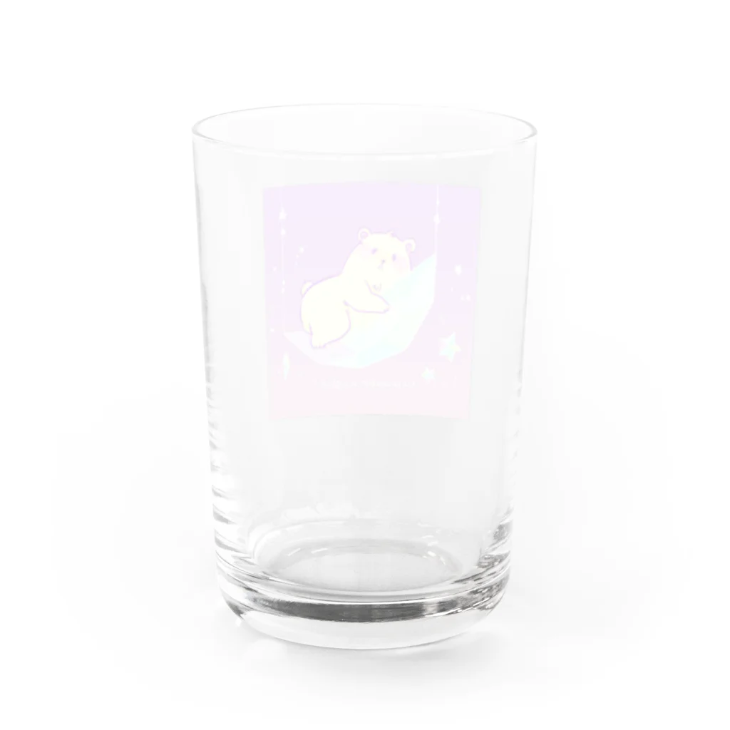 リンゴ茶んshop＊の氷の月とくまちゃん＊ Water Glass :back