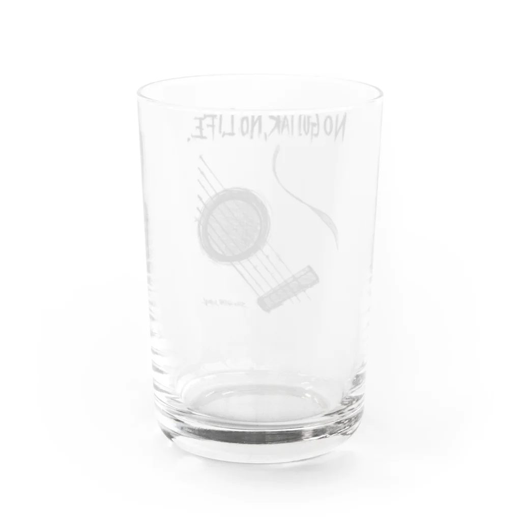 TACAのグッズ売り場のNo Guitar, No Life Water Glass :back