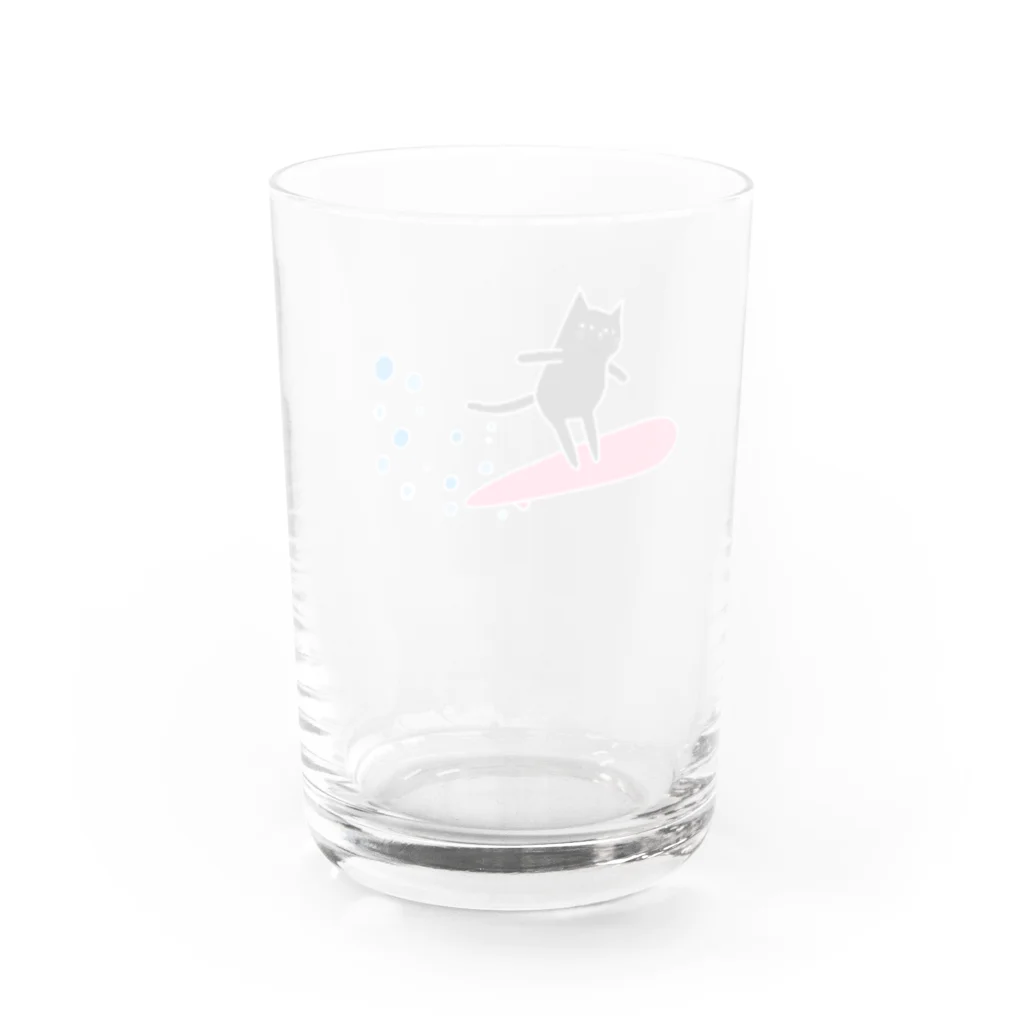 tamacchoのなみのり黒猫ちゃん Water Glass :back